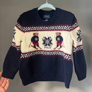 Polo Ralph Lauren Toddler Sweater Special Edition, Designer Ski Bears Wool Blend